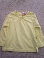 T.SHIRT MANCHES LONGUES BEBE FILLE JAUNE CLAIR  TAILLE 12 MOIS  IDEE CADEAU