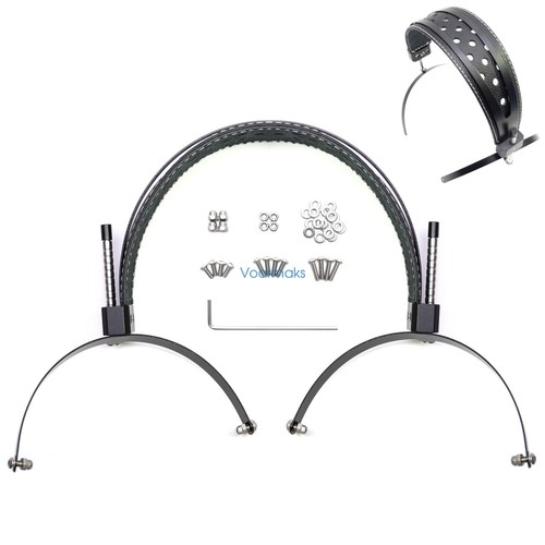 Leather metal headband - leather, for