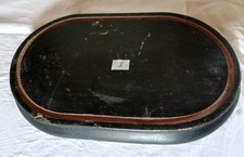 Ancien socle de globe de mariée ou pendule en bois noirci NAPOLEON III XIXe ,(I)