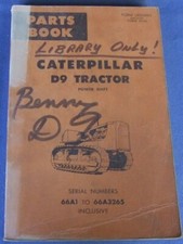 Manuel De Pièces Du Bulldozer Crawler CAT CATERPILLAR D9 D9G S/N 66A1-66A3265