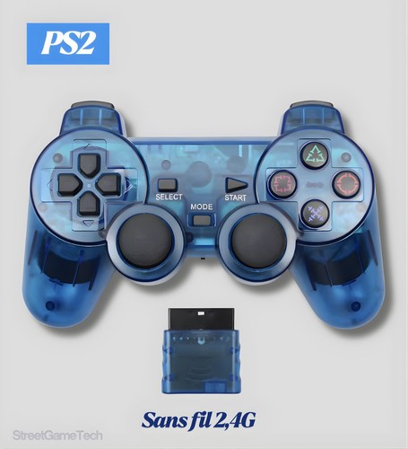 Manette ps2 sans fil - fil, 2.4g