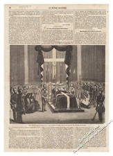 Toulon, les obsèques du vice- Amiral Dubourdieu Gravure Antique Print 1857