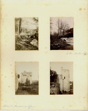 France Tiffauges et château (Vignettes) Vintage print, Tirage albuminé  6,5x