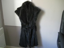 veste 3/4 femme vison gris antracite taille S