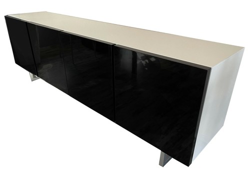 Meuble bahut laque blanc noir - bahut,