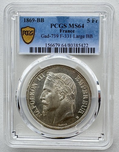 Pcgs france 1869 bb - pcgs,