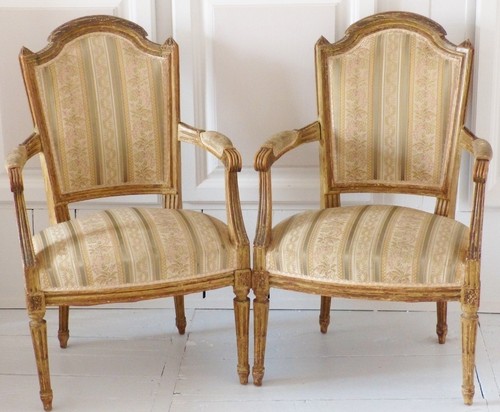 Paire fauteuils louis xvi - paire,