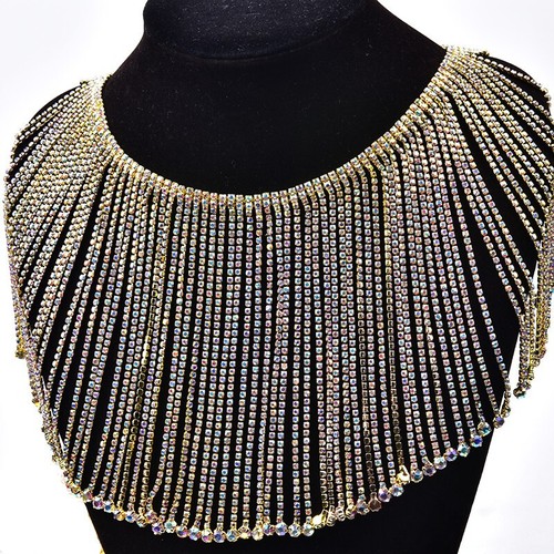 Bordure strass franges - en,
