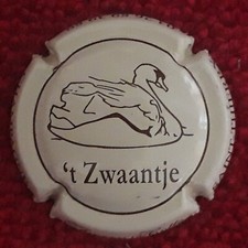 CAPSULE DE CHAMPAGNE  Thierry HOTTE " ZWAANTJE " fond crème et marron