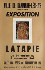 Louis LATAPIE - Art vintage Poster Affiche Exhibition expo 1967 Cubism cubisme