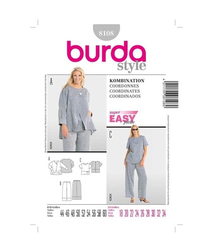Burda b8108 patron couture - b8108, de