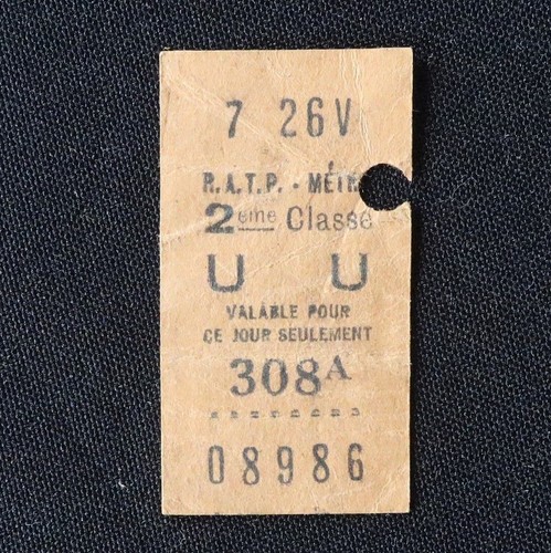 Ancien ticket paris métro - ticket,