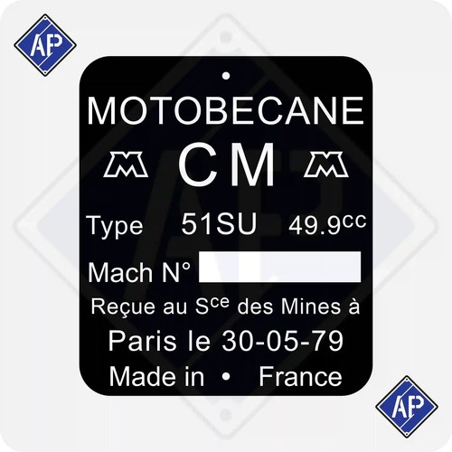 Plaque constructeur