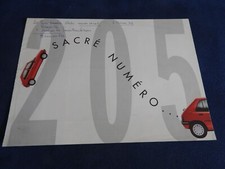 catalogue depliant peugeot 205 sacré numéro 1994