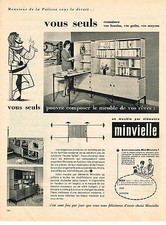 PUBLICITE ADVERTISING 044  1960   MINVIELLE  meubles de vos reves