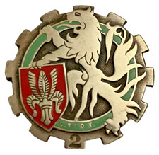 INSIGNE MILITAIRE TRAIN : " 2°C.R.I.O.T. " DRAGO PARIS RUE BERANGER H240 1 EPING