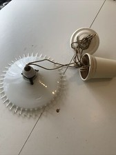 Magnifique Monte Et Baisse Vintage Opaline Et Porce Câblage D’origine À Revoir