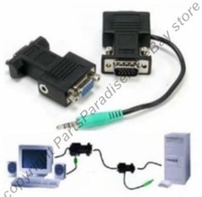 add 1/8" 3.5mm Stereo Sound Card Audio on SVGA/VGA HPDB15/HD15pin Cable/Cord