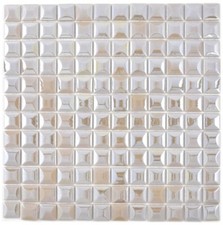 Pâte de Verre Café Beige Métallisé Brique Murale Miroir Mosaïque 1 Mosaikblatt