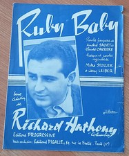 RICHARD ANTHONY Ruby baby SHEET MUSIC PARTITION ORIGINALE FRANCE