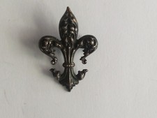 Broche Ancienne Fleur de Lys 35mm métal  Argenté Collection