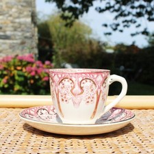 Ancienne tasse à café + soucoupe en faïence de Creil et Montereau 672