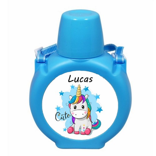 Gourde bleue garcon licorne - garcon,