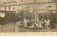 JEUX-JOUETS.PAQUEBOT """"ILE DE FRANCE"""".C.G.T.SALLE DE JEUX DES ENFANTS.LE