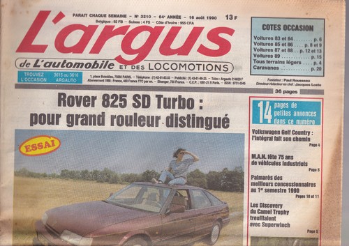 Argus 3210 rover 825 - rover, sd