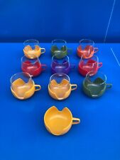 10 tasses a café style Melitta Verre Coque Plastique Couleur /vintage 60-70