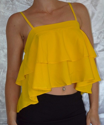 Débardeur jaune uni taille - jaune,