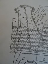  ANCIEN PATRON LA POUPEE MODELE 40CM ROBE LONGUE ET BONNET AVRIL  1878