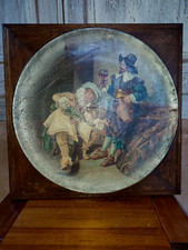 Grand Plat Decoratif Terre Cuite Peint D'après Roybet Fin XIX ème Signé Daté