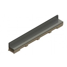 Caniveau béton polymère H55mm avec couverture à fente Inox 316L - Self 100 ACO