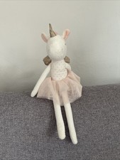 Doudou peluche licorne blanche rose tutu HAN