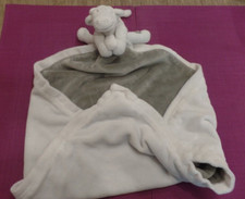 B2C / doudou couverture vache blanc gris LOLA NOUKIE'S