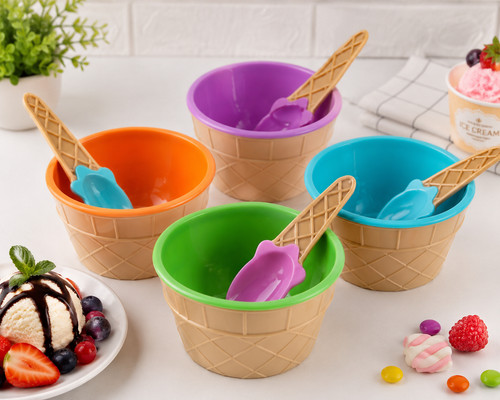 Lot coupes glace - lot, colorées