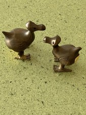 Oiseau canard couple de dodos collection laiton bronze Mauritanie figurine