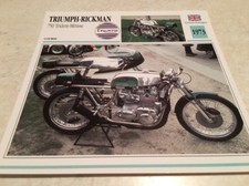 Carte moto Triumph  Rickman 750 trident Métisse 1973 collection Atlas motorbike 