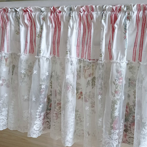 Dentelle floral demi rideau - floral,