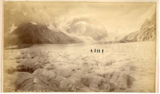 France, Mer de Glace et Col de Géant  Vintage albumen print.  Tirage albuminé 