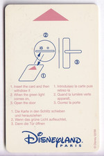 DISNEY PARIS PASS CARTE / CARD .. HOTEL CLE KEY DISNEYLAND DOOR 02/98 MAGNETIQUE