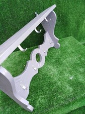 Porte-manteau mural vintage en bois sculpté gris 