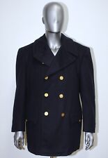 Vintage 1990s Navy Blue Wool Reefer Pea Coat Uniform New York Police NYPD Size L