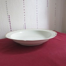 plat rond creux en porcelaine de limoges Lafarge : blanc et filet or