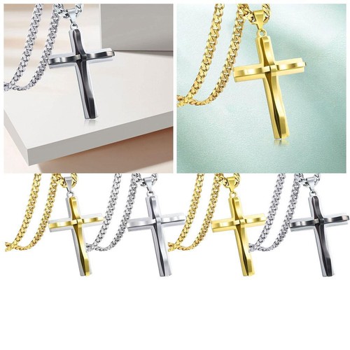 Collier pendentif croix double