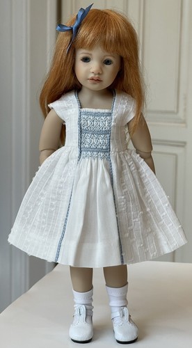 Boneka smocked white - white, swiss