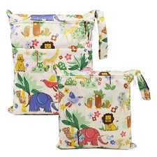 Sac à Couches Sac Couches Lavables 2 PCS Wetbag à Fermeture Eclair Etanche Ré...