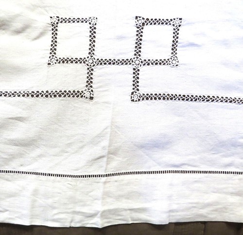 Grand drap ancien lin - grand, blanc