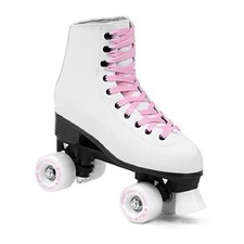 Patins à roulettes Classiques rétro ABEC7 pour Femme - Couleur Blanc et Rose ...